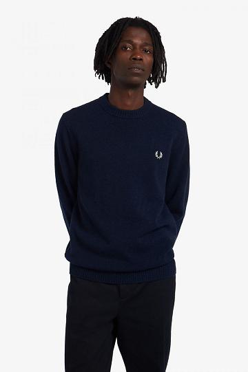 Fred Perry Tipped Crew Neck Jumper Miesten Neuleet Tummanharmaat | FI 1724ILHS